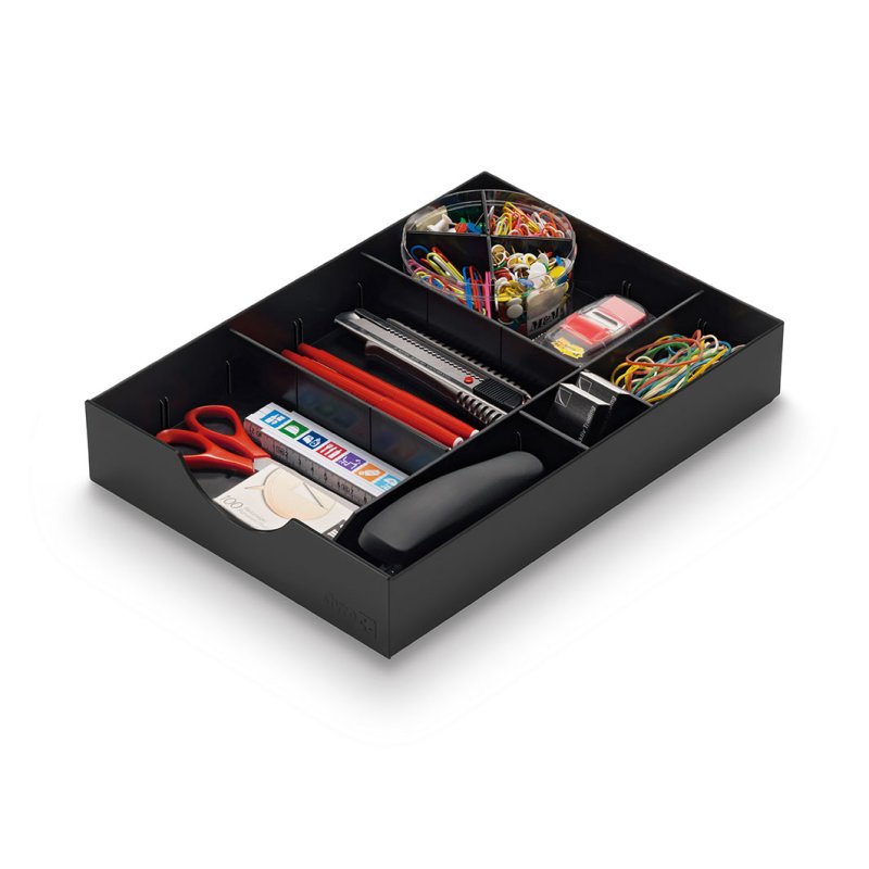 Styro 268-405.95 desk drawer organizer Polystyrol Black