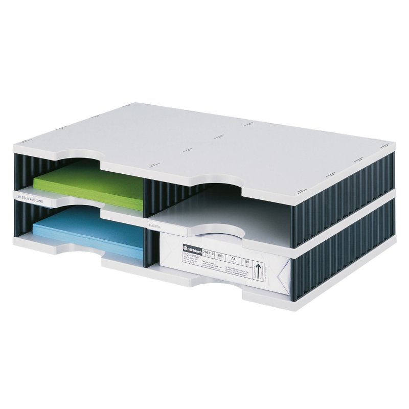 styro Module de base styrodoc duo 4 compartiments, noir/gris