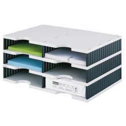 Styro styrodoc duo file storage box Polystyrol Black, Grey