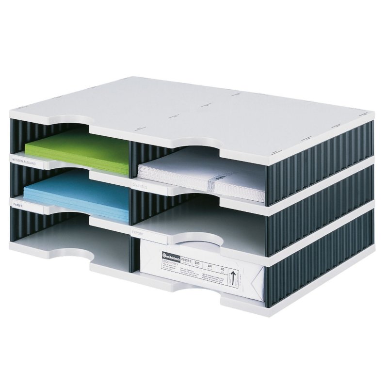 Styro styrodoc duo file storage box Polystyrol Black, Grey