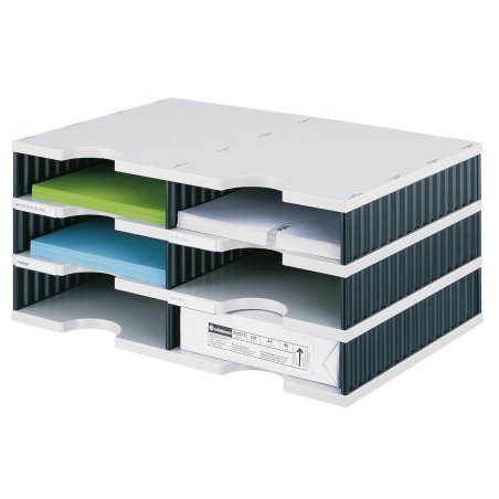 Styro styrodoc duo file storage box Polystyrol Black, Grey