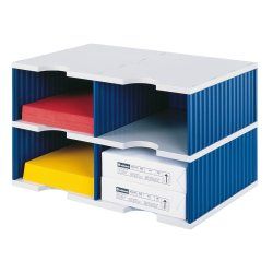 Styro styrodoc duo Boîte à archives Polystyrol Bleu, Gris