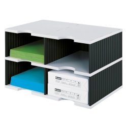 Styro styrodoc duo file storage box Polystyrol Black, Grey