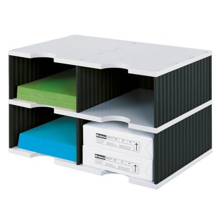 Styro styrodoc duo file storage box Polystyrol Black, Grey