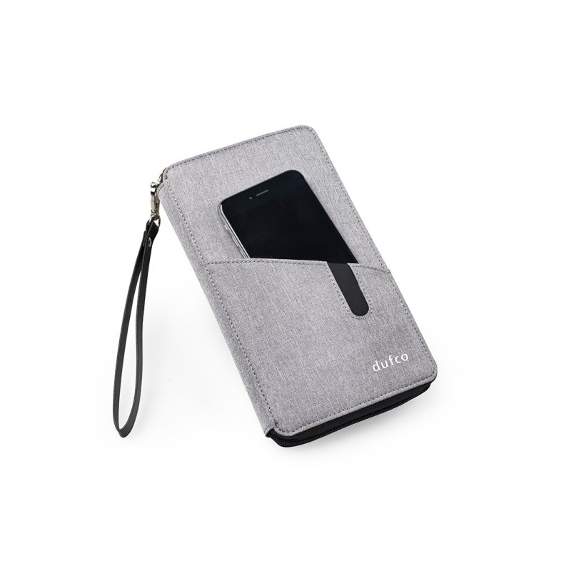 dufco Portefeuille de voyage avec Powerbank, gris