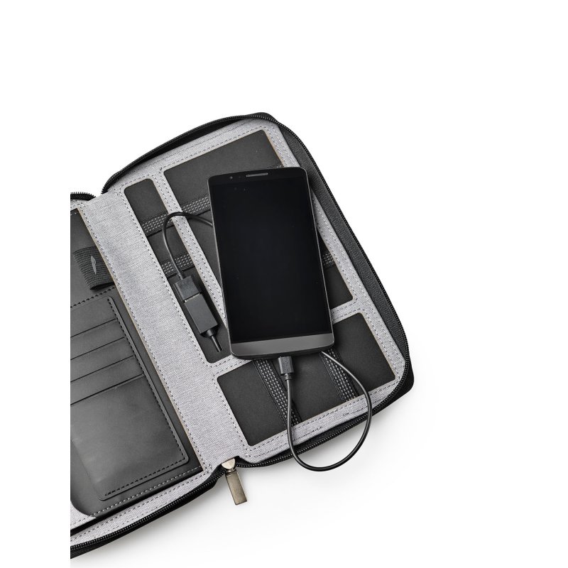 dufco Portefeuille de voyage avec Powerbank, gris