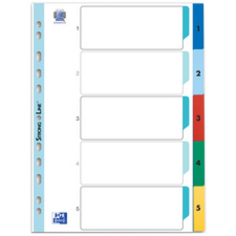 Oxford Ordnerregister DIN A4 Vollformat 1-10 farbsortiert 10-teilig hanging folder