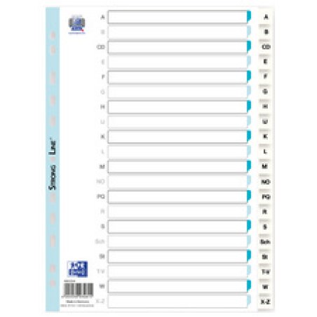 ELBA Intercalaires en plastique, A-Z, A4, 20 touches, blanc