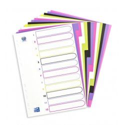 Oxford Ordnerregister myColour DIN A4 Vollformat blanko farbsortiert divider Polypropylene (PP) Assorted colours 12