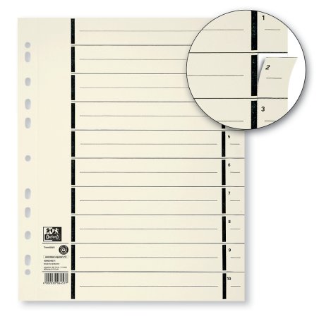 Oxford 400004671 intercalaire Carton Beige 10 pièce(s)