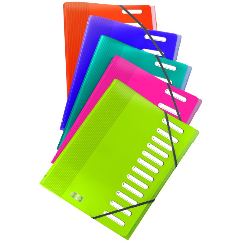 Elba 400006531 folder Polypropylene (PP) Blue, Green, Orange, Pink, Turquoise A4