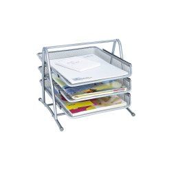 Wedo 65 854 bac de rangement de bureau Métal Argent, Blanc