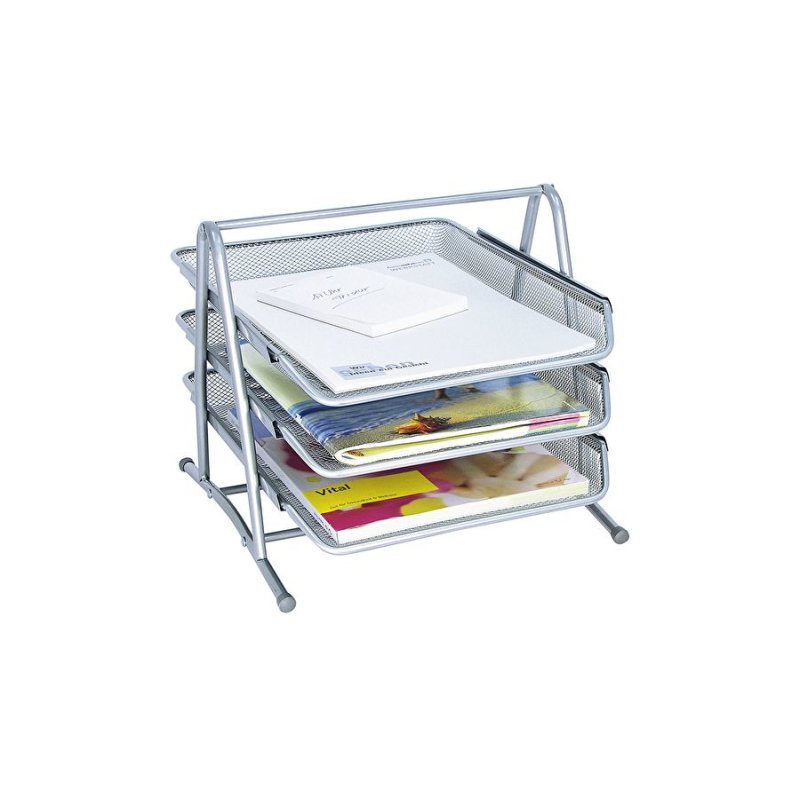 Wedo 65 854 bac de rangement de bureau Métal Argent, Blanc