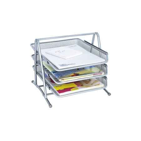 Wedo 65 854 bac de rangement de bureau Métal Argent, Blanc