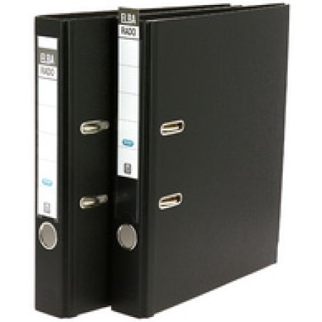 ELBA Classeur rado brillant, 50 mm, pack de 5, noir