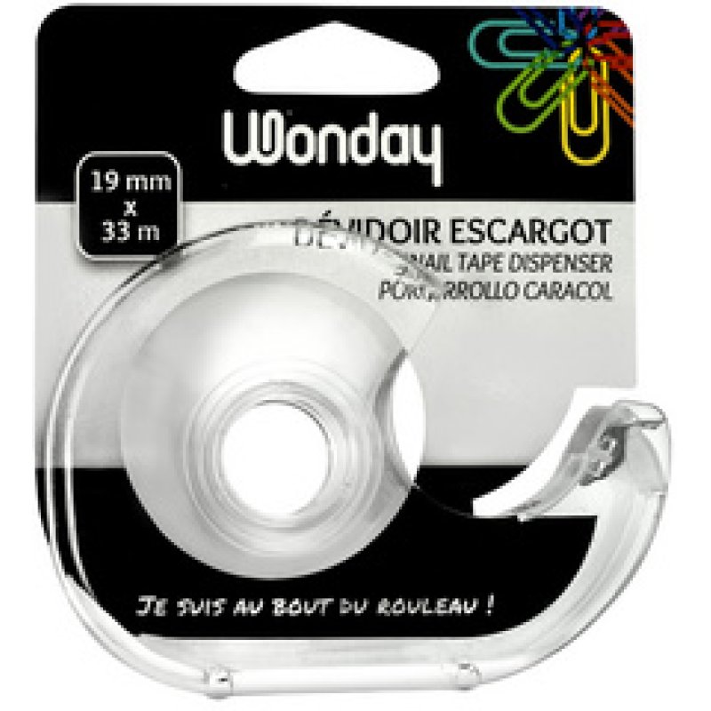 Wonday Dévidoir manuel, transparent, en plastique, vide
