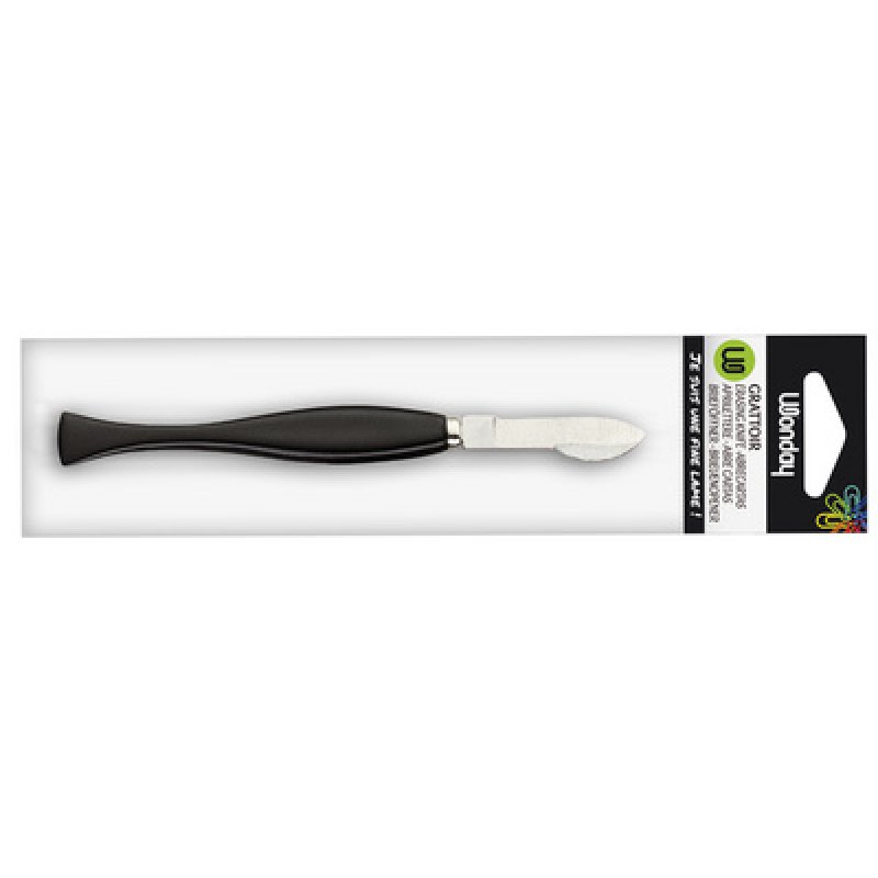Wonday Grattoir à virole, 176 mm, manche noir en plastique