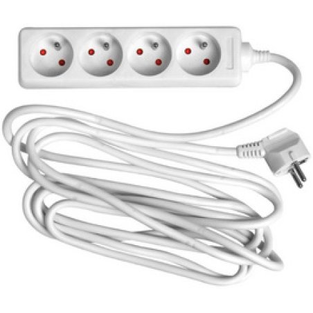 Wonday Prolongateur multiprise, 4 prises, blanc