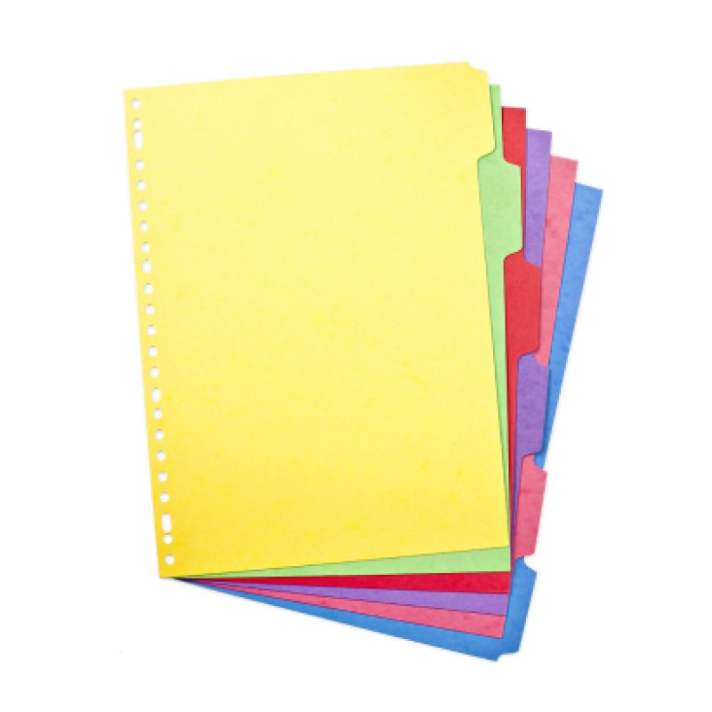 Oxford Intercalaires carton, uni, A4, multicolore, 6 touches