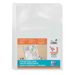 ELBA Pochettes-coin haute résistance, A4, en PVC, incolore