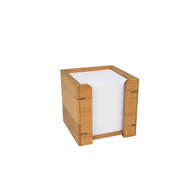 WEDO Bloc cube avec boîtier, en bambou, avec papier