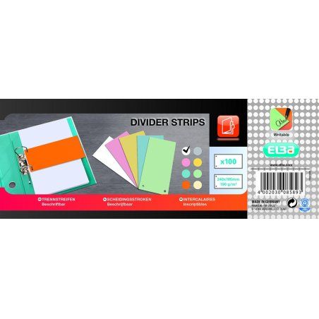 Oxford Intercalaires en carton, pour format A4, blanc