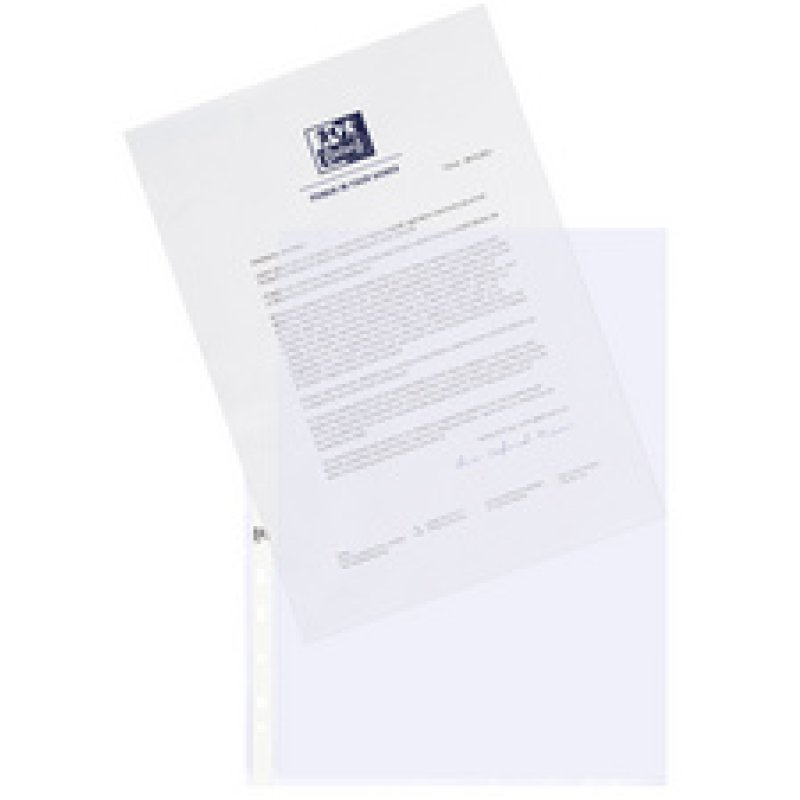 Oxford Pochette perforée Premium, A4, PP, 0,12 mm, grainé