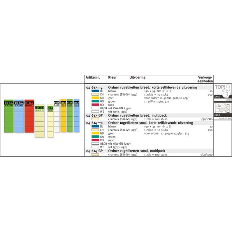 ELBA Etiquette pour dos de classeur "ELBA RADO"- bleu