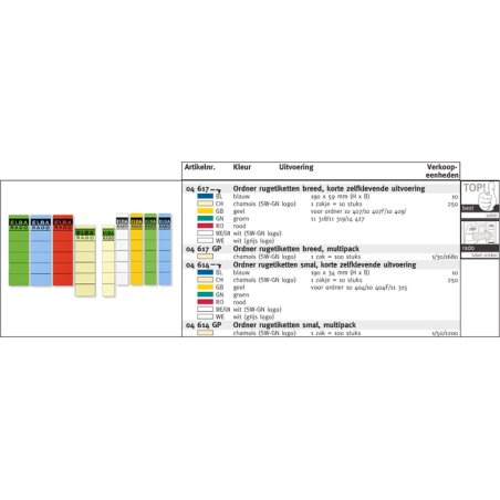 Elba Spine Label for Lever Arch Files 190 x 59 mm Blue étiquette auto-collante Bleu 10 pièce(s)