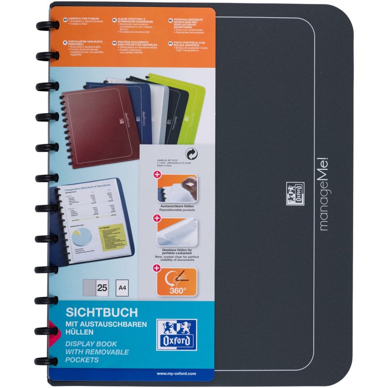 Oxford 100205607 ring binder A4 Black