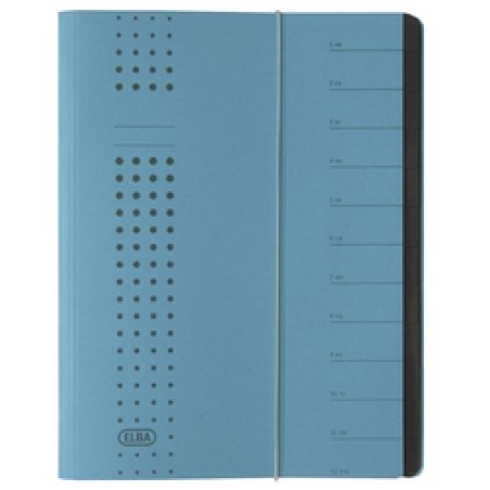 ELBA Chemise à élastique chic, A4 bleu, compartiments 1-12,