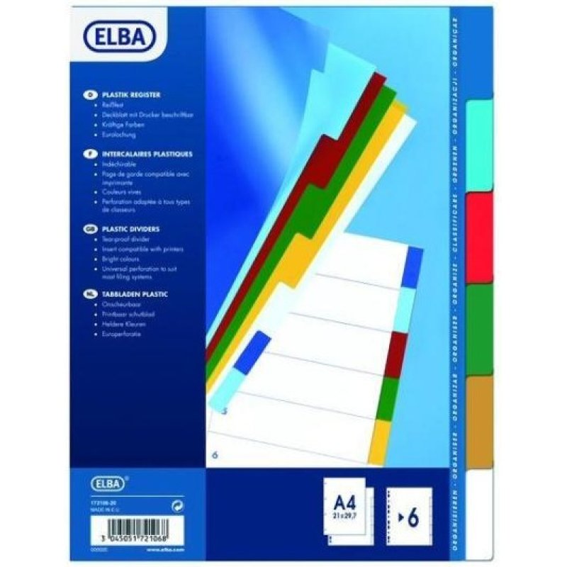 Elba 100205079 tab index Polypropylene (PP) Multicolour