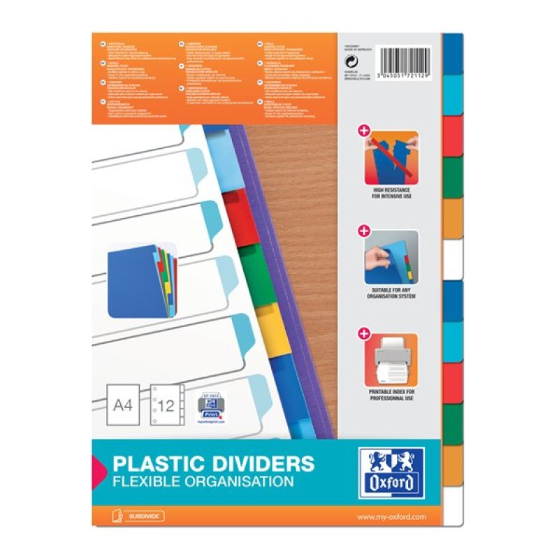Elba 100205067 divider Polypropylene (PP) Multicolour 12 pc(s)