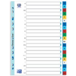 Oxford Intercalaire en plastique A-Z, A4, coloré, 21 pièces