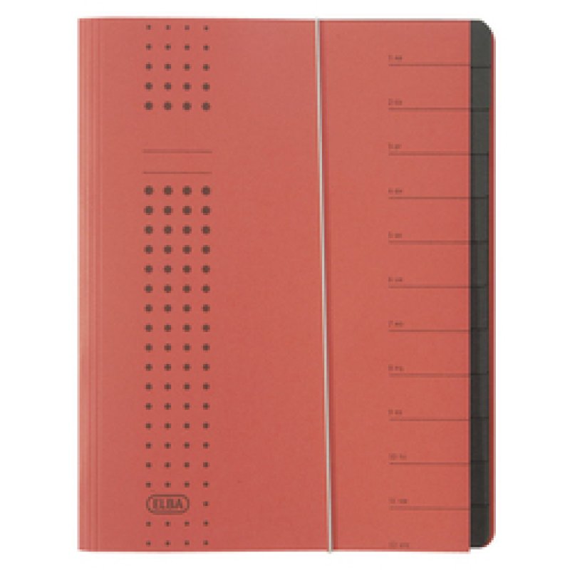 ELBA Chemise à élastique chic, A4 rouge, compartiments 1-12