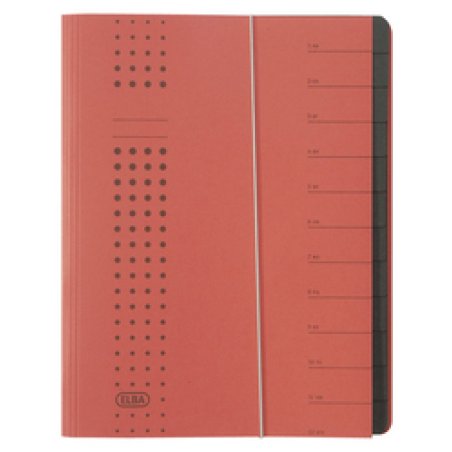 ELBA Chemise à élastique chic, A4 rouge, compartiments 1-12