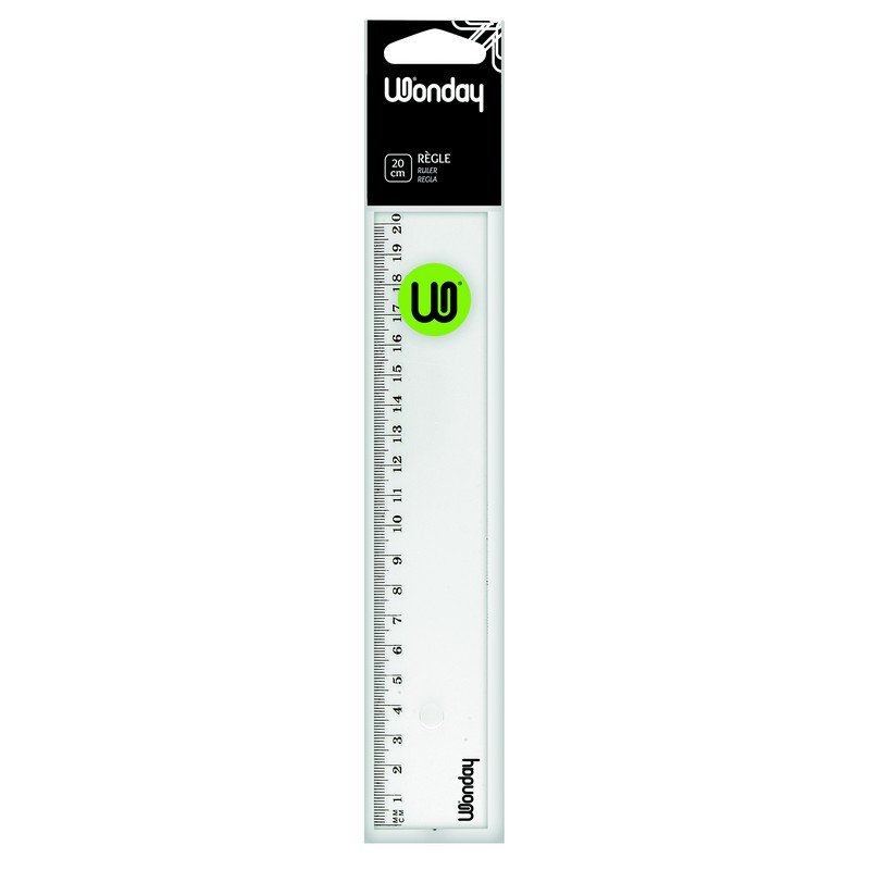 Wonday FTE200062 ruler Desk ruler 200 mm Plastic Transparent