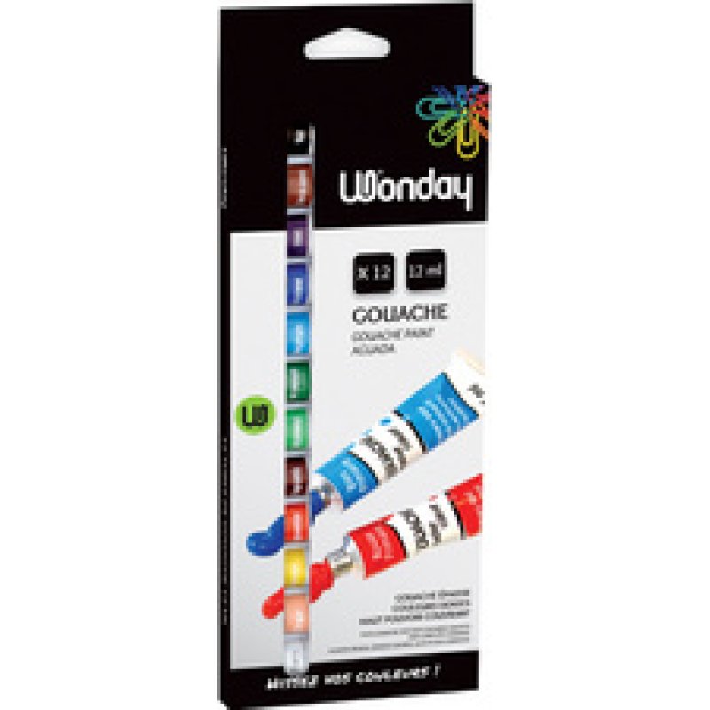 Wonday Gouache, étui carton de 5 tubes de 12 ml