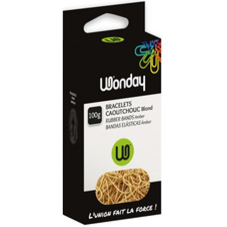 Wonday Bracelets caoutchouc, nature, 200 mm, carton de 100 g