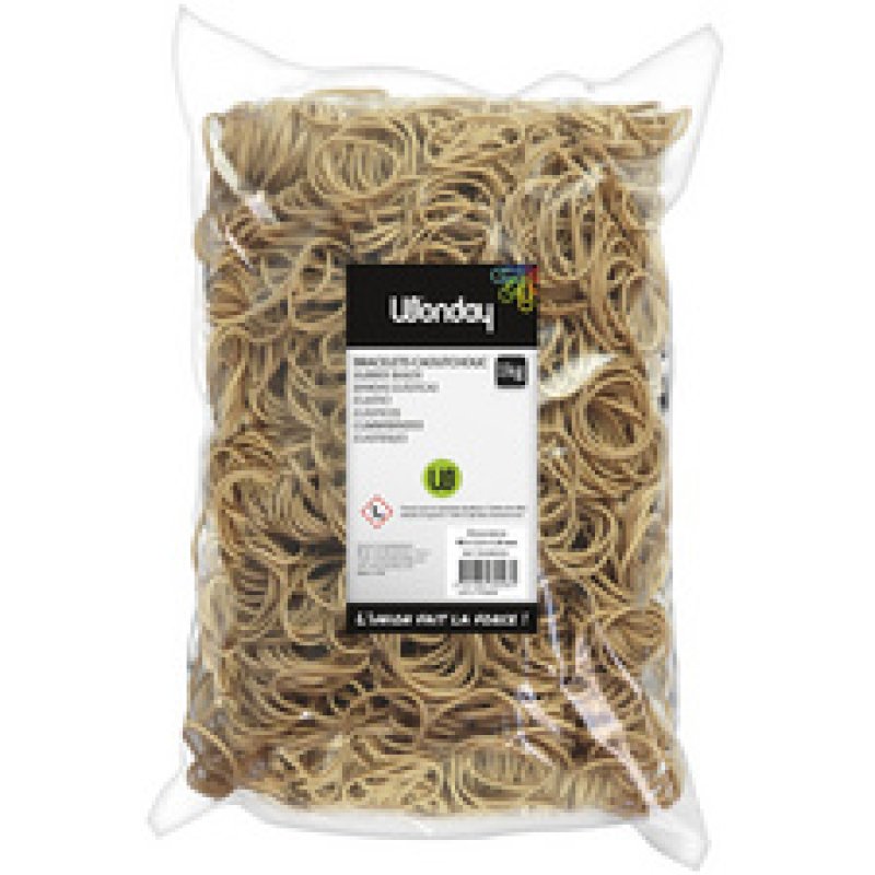 Wonday Bracelets caoutchouc larges, nature, 200 x 16 mm, sac