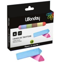 Wonday Craie de trottoir "marelle", étui carton de 8