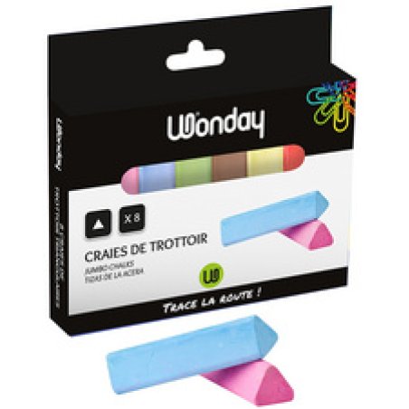 Wonday Craie de trottoir "marelle", étui carton de 8