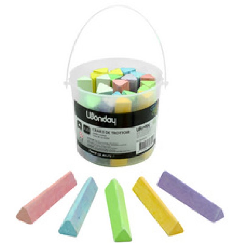 Wonday Craie de trottoir "marelle", seau en plastique de 25