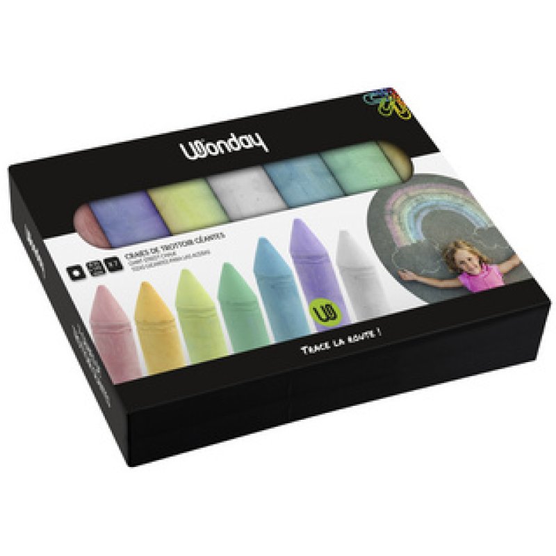 Wonday Craie de trottoir "marelle" géante, étui carton de 7