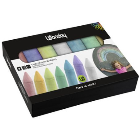 Wonday Craie de trottoir "marelle" géante, étui carton de 7