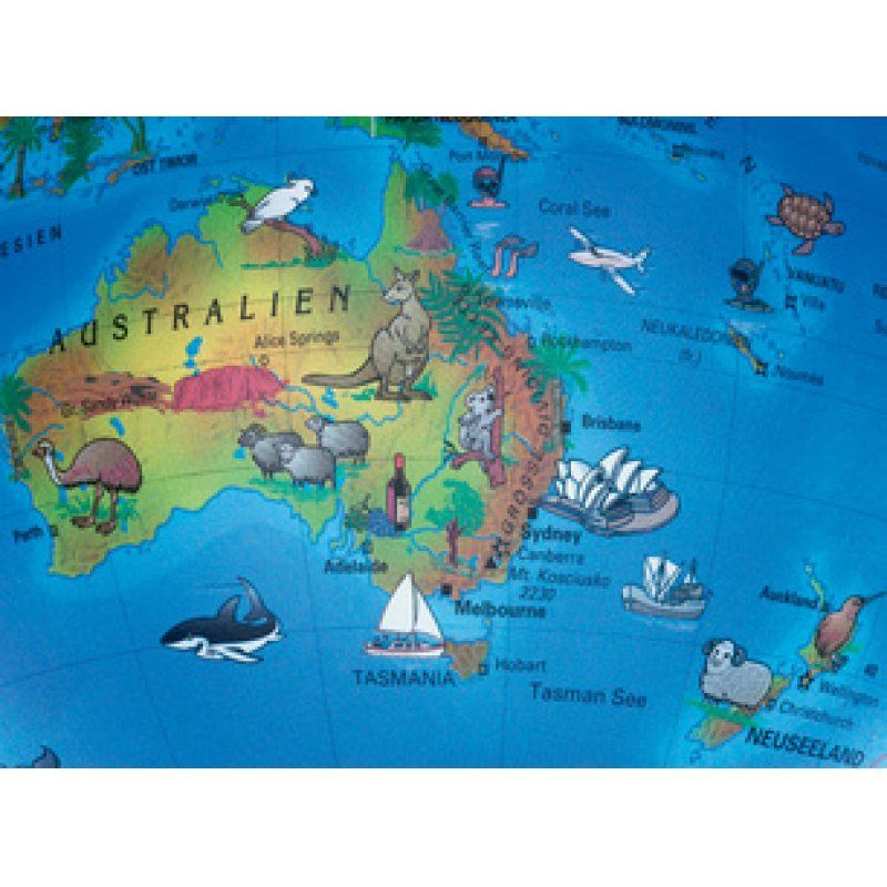 Wonday Globe lumineux KID, bleu, 250 mm, texte francais