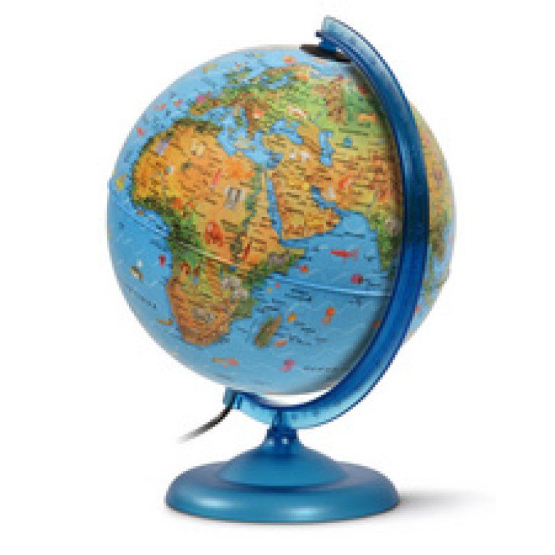Wonday Globe lumineux KID, bleu, 250 mm, texte francais