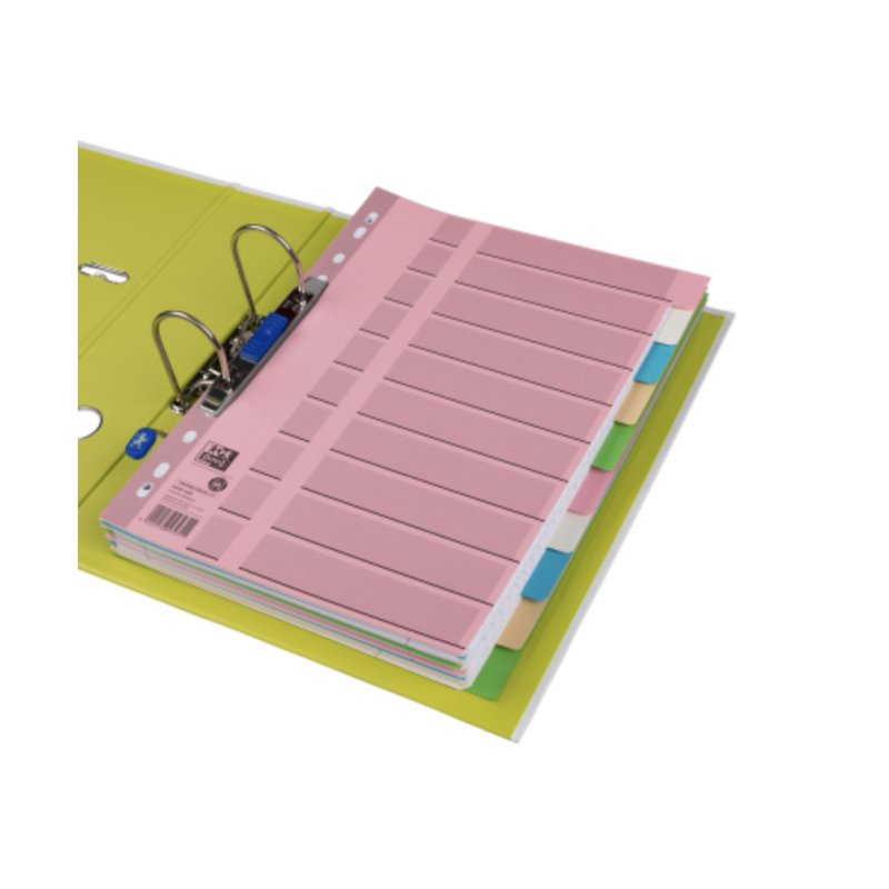 Oxford Intercalaires en carton, uni, A4, couleur, 10 touches