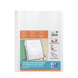 Oxford Pochettes à soufflet, A4, PP, 0,2 mm