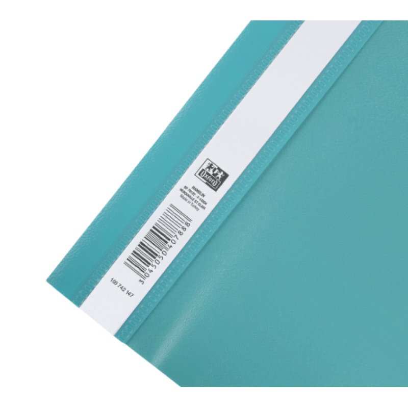 Oxford 100742147 fichier Polypropylène (PP) Transparent, Turquoise, Blanc A4